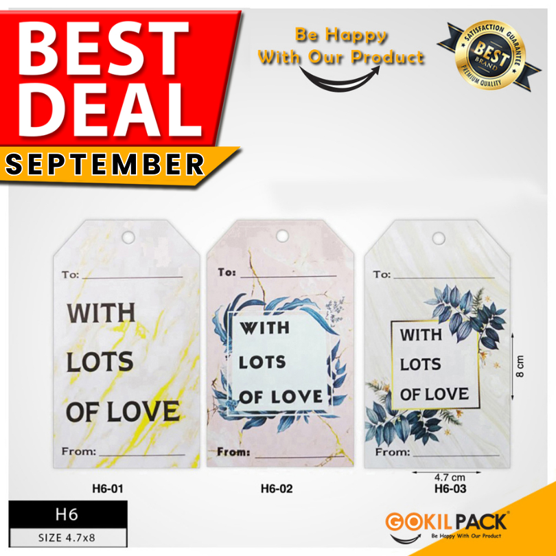 

Hang Tag Motif – Label Baju – With Lots Of Love 8x4,7 | H6