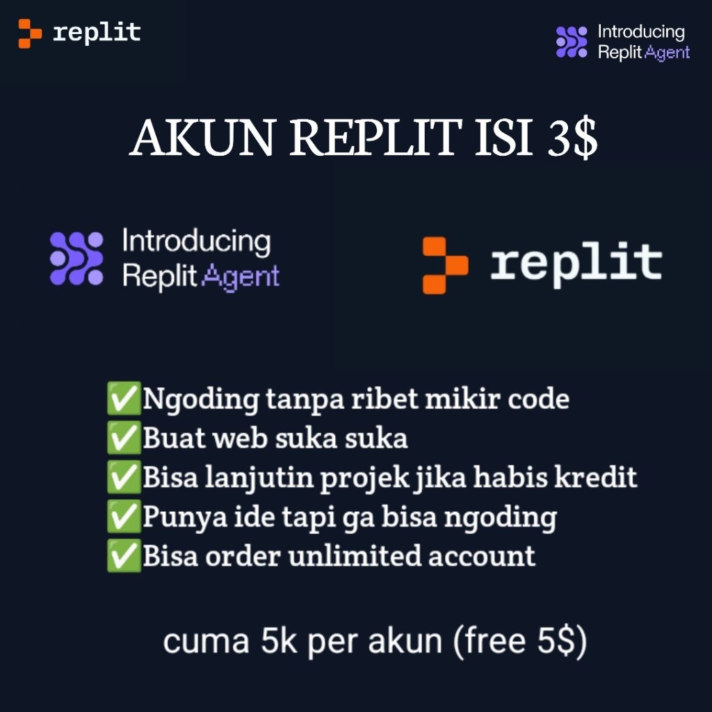 4KUN REPLIT BUAT WEB ATAU CODINGAN MUDAH 5K