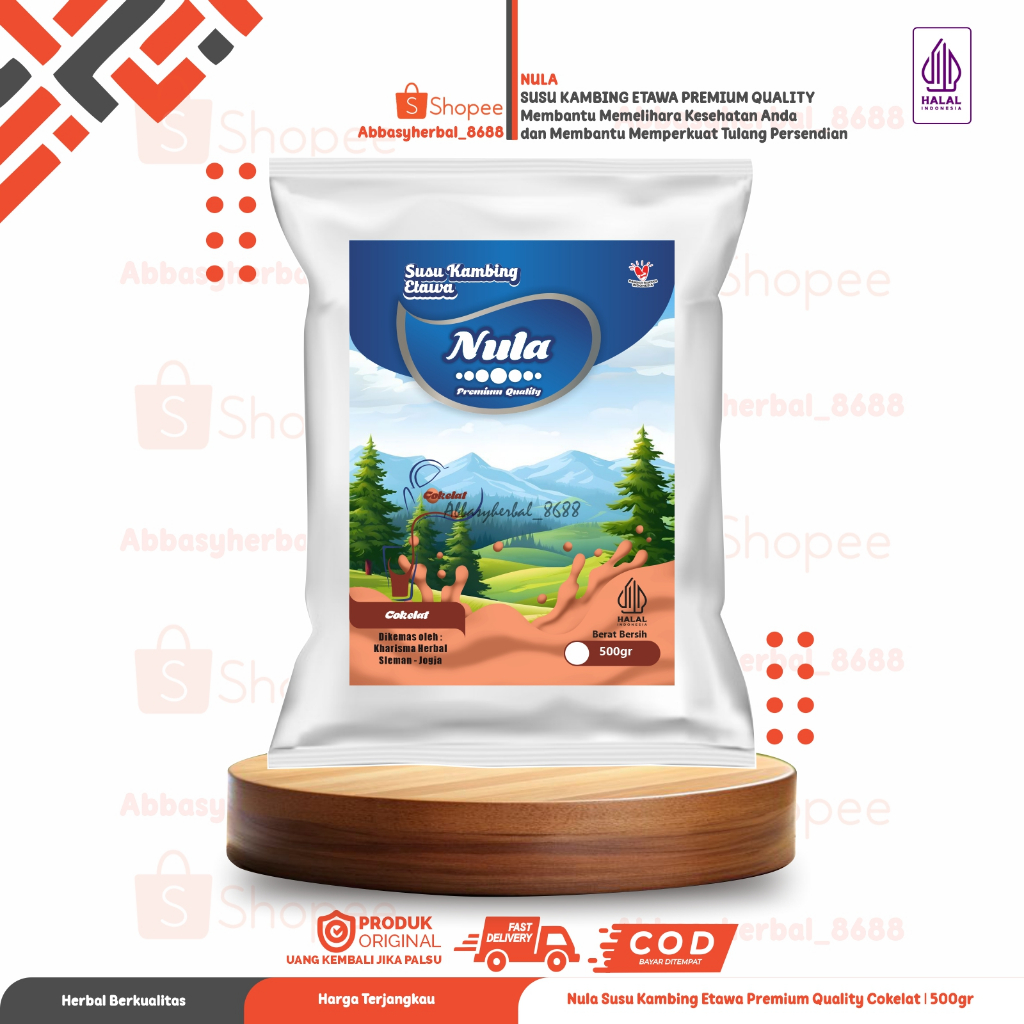 

NULA Susu Kambing Etawa Bubuk - Rasa Cokelat Enak Sehat Halal 500 gram