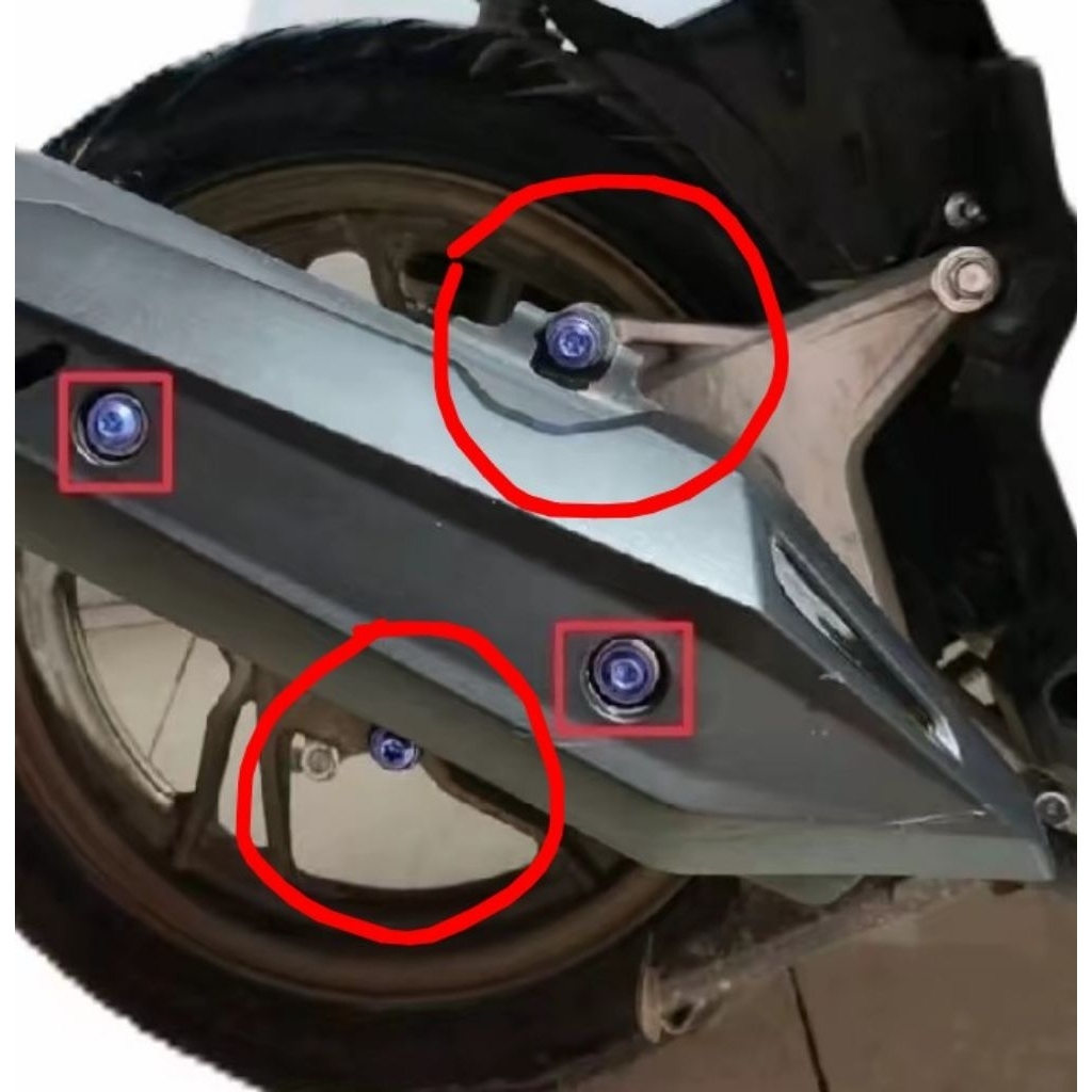 Baut Set knalpot dan Tameng Knalpot New Vario 125 dan Vario 150 Original Titanium gr5