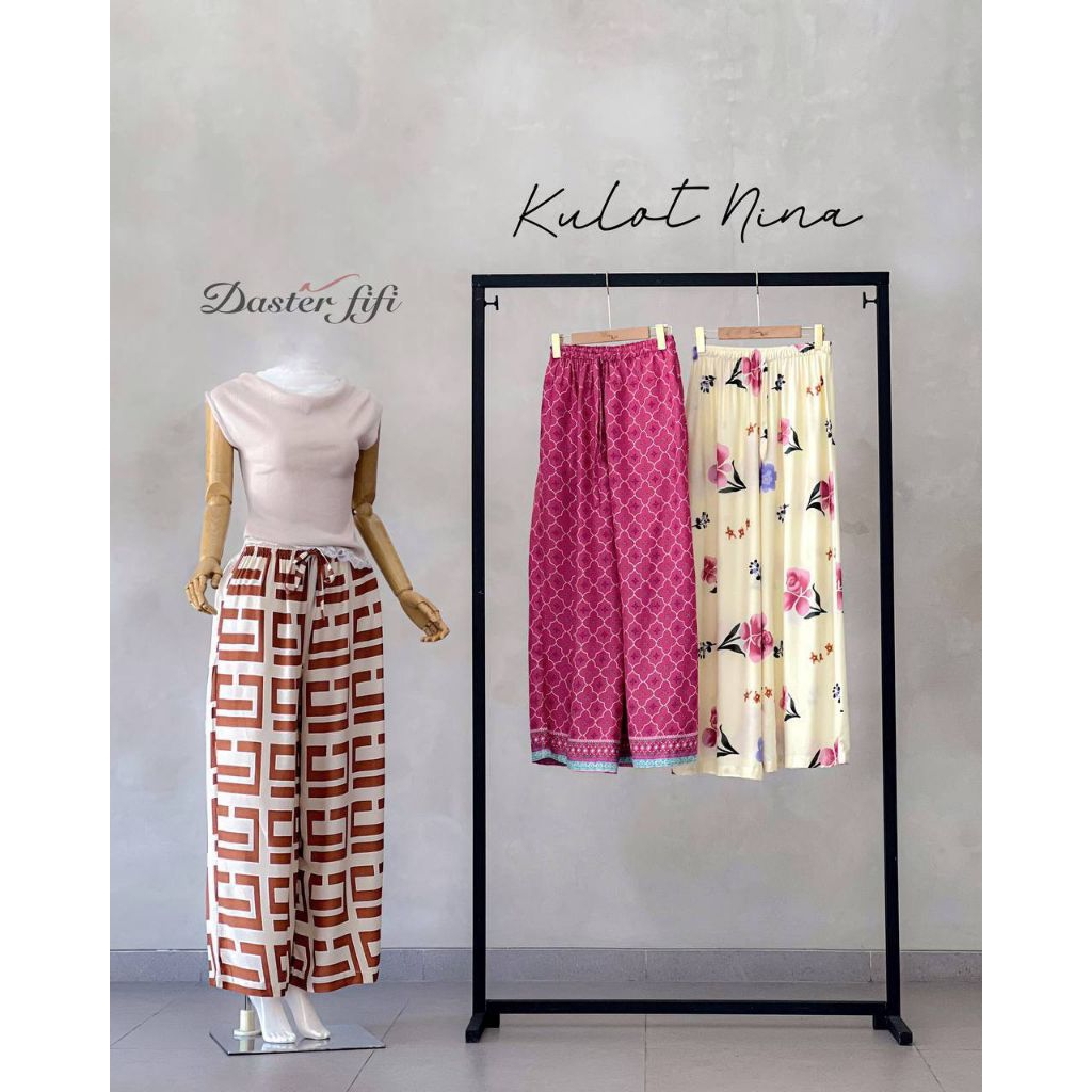 CELANA KULOT NINA MOTIF LEOPARD katun rayon viscose premium adem ringan lebar model pinggang karet m