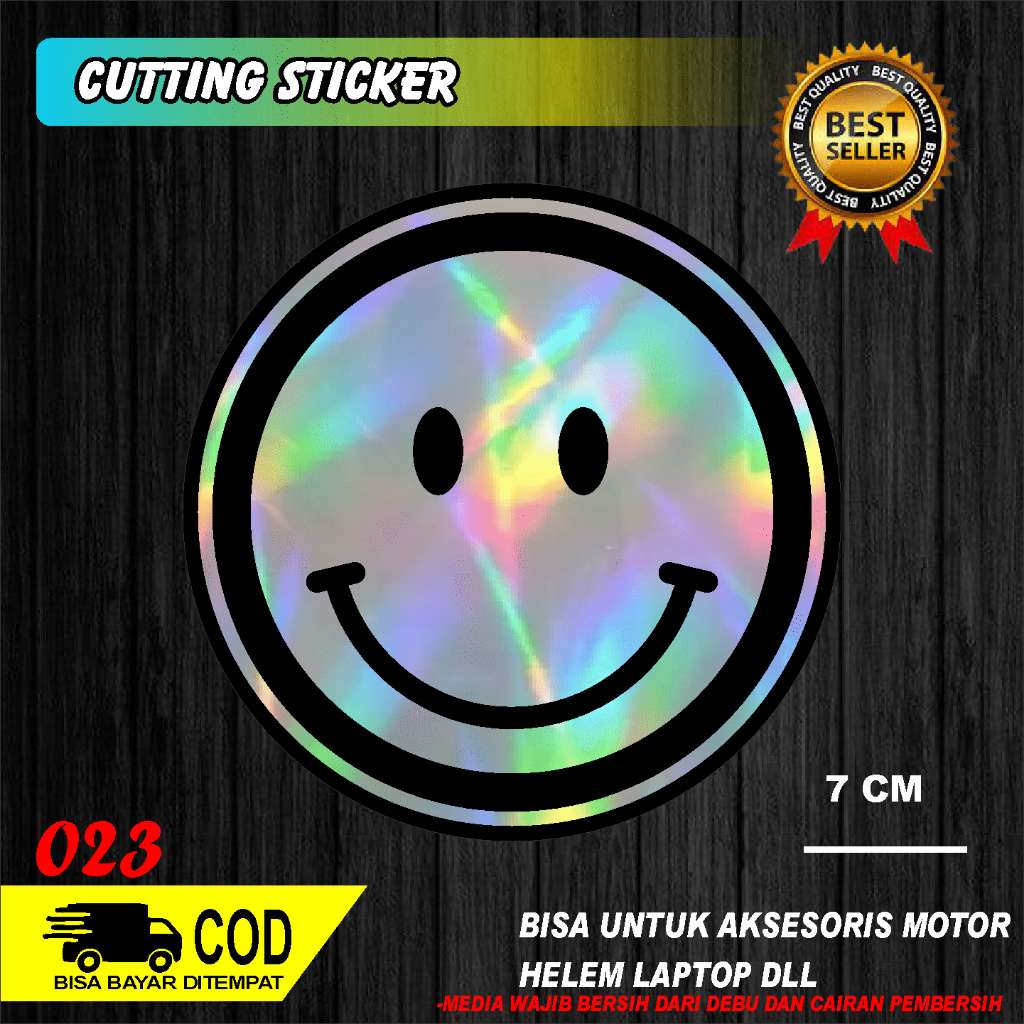 

STICKER CUTTING EMOJI SMILIE SENYUM UKURAN 7CM BEST SELLER