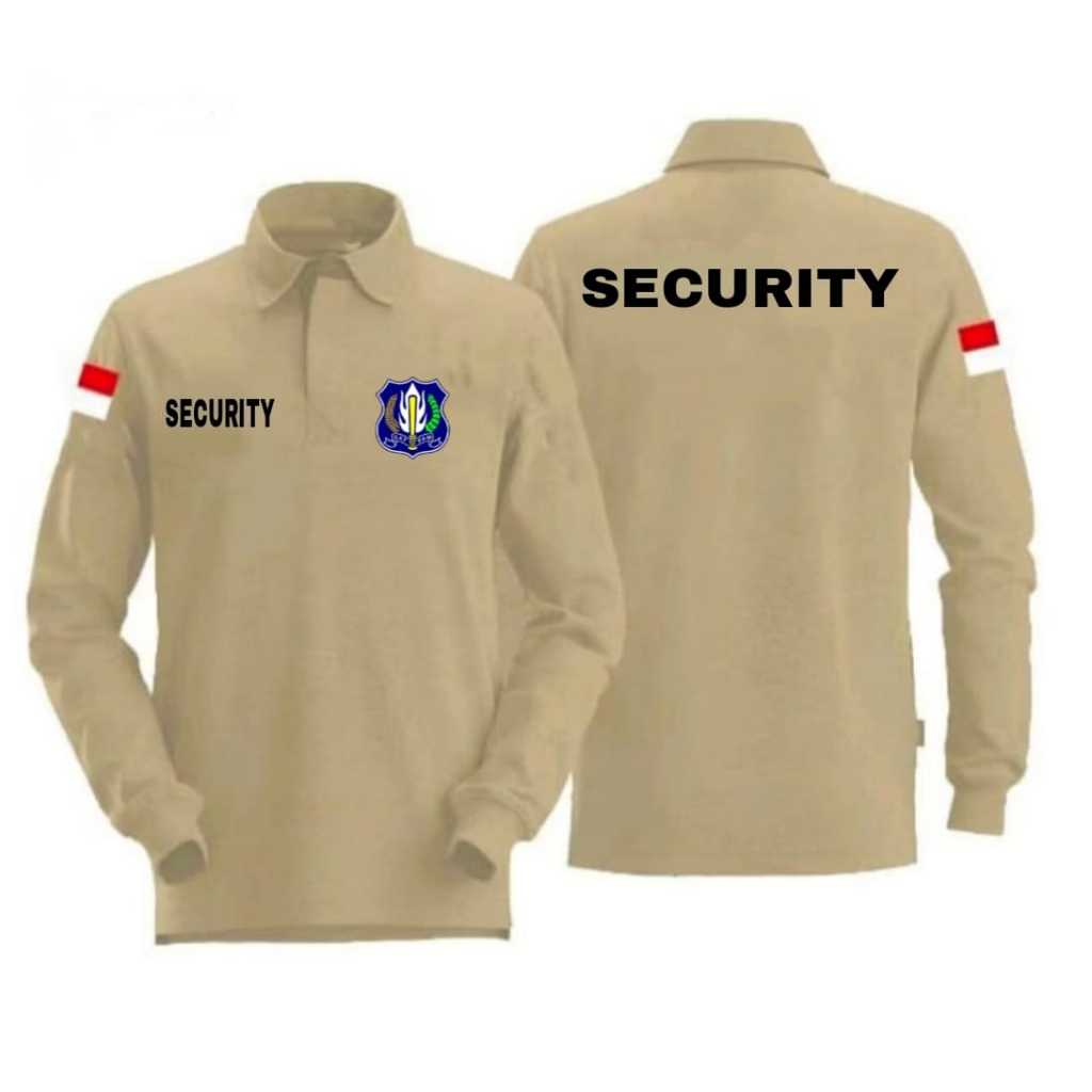 COD GRATIS ONGKIR Polo SECURITY JUMBO BIG SIZE elegan kaos lengan panjang/Kerah kaos Premium Quality