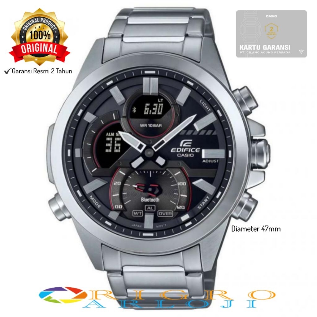 Jam Tangan Pria Casio Edifice ECB-30D-1ADF Original Garansi Resmi 2 Tahun - Bluetooth