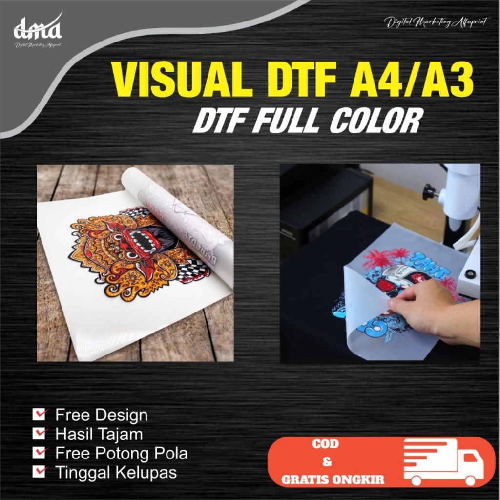 

setiker visual DTF A4/A3 sablon baju (Free desain)