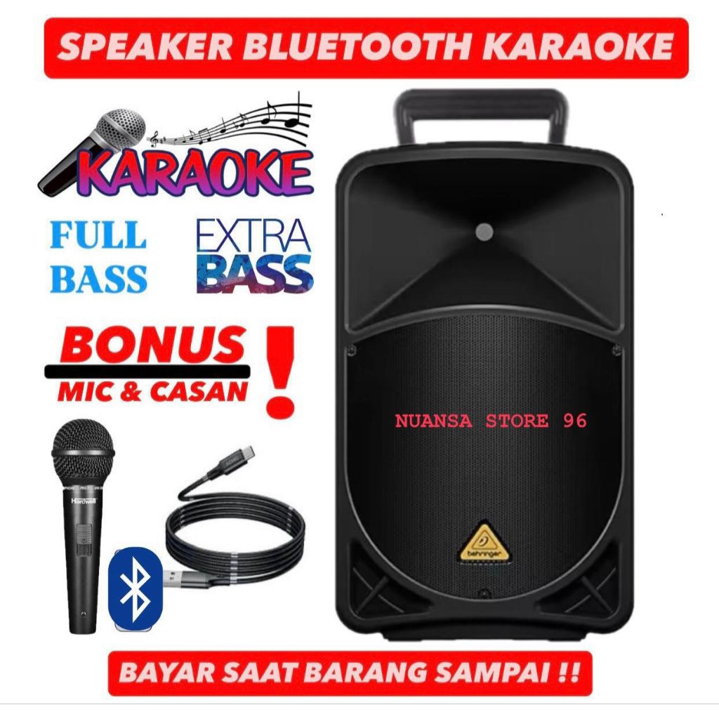 TERLARIS Speaker Bluetooth Karaoke Ukuran Besar Gratis Mic Suara Jernih Full Bass / Salon Speaker Bl