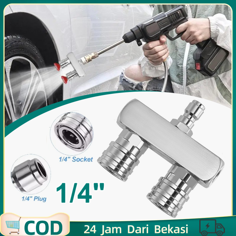 Dual Nozzle Tip Quick Release Adapter Turbo Nozzle Spray Gun Tip Qrj Adapter Sambungan Nozzle 1/4 In