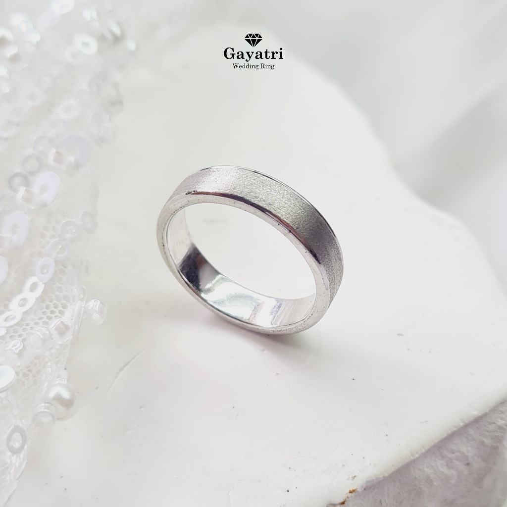 Cincin Nikah Pria Satuan Minimalis Logam Silver 925 Palladium Emas -  gayatri wedding ring