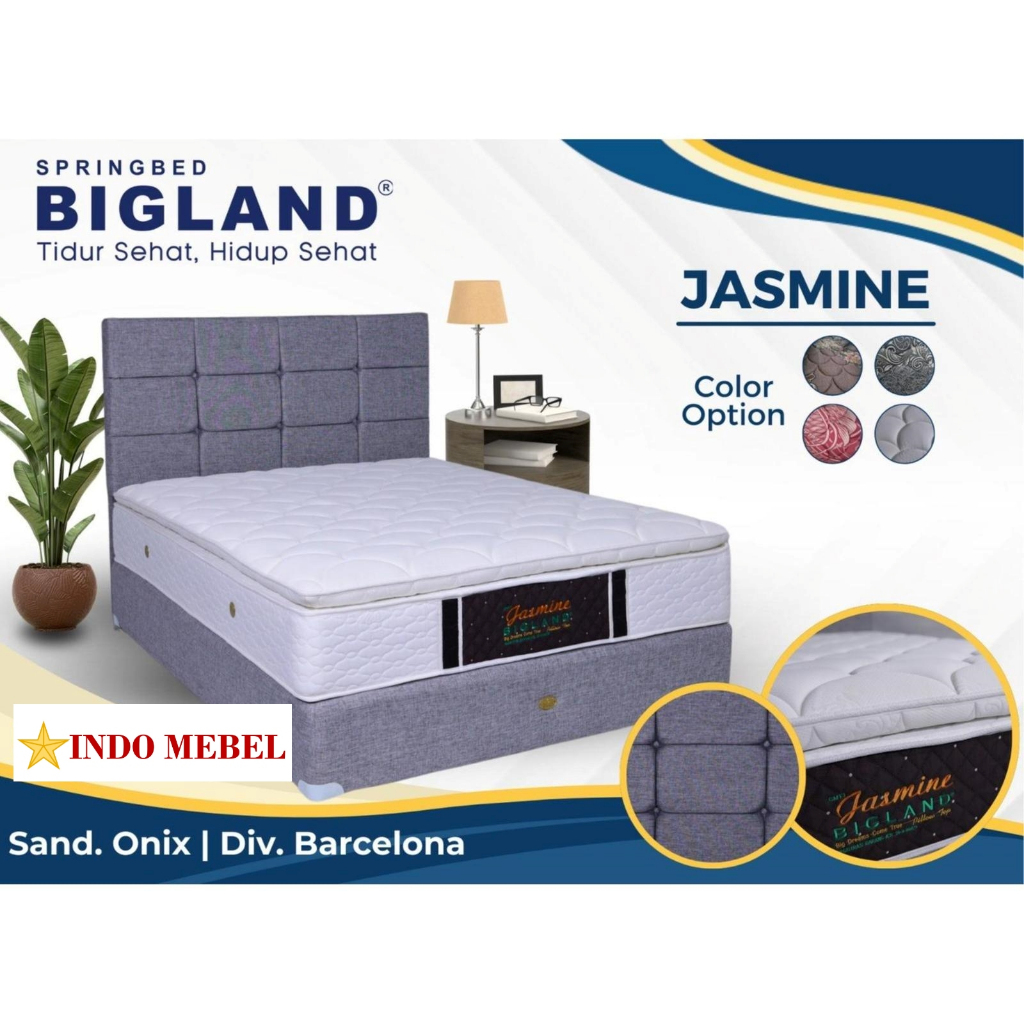 Kasur Springbed Bigland JASMINE Pillow Top ( Matras ONLY ) - Kasur 120x200 Promo Murah Ready Makassa