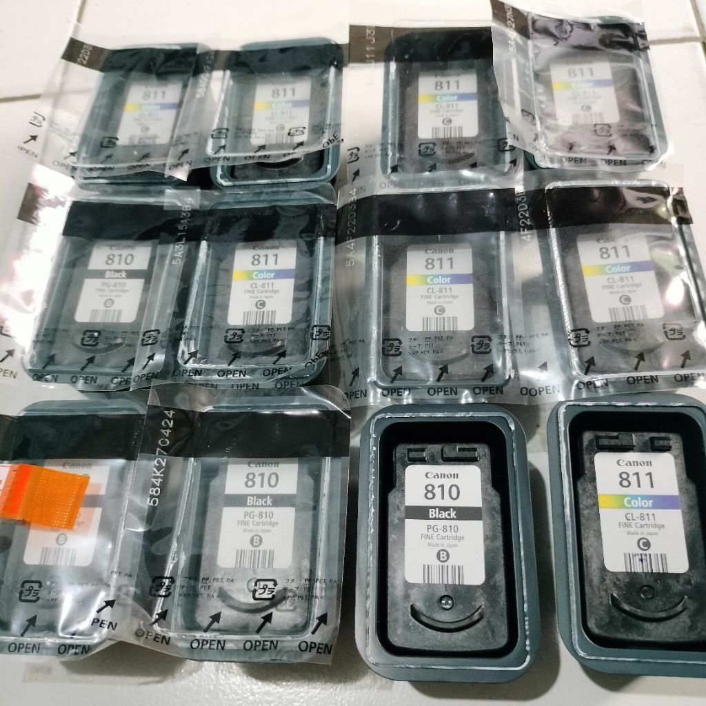 Kosongan Tinta Catridge Canon 810 811 Bekas ORIGINAL Belum pernah di refil Black Colour for ip2770, 