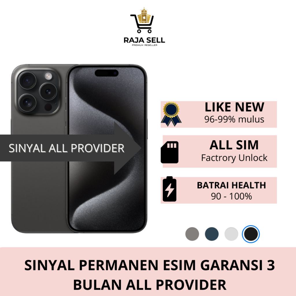 RAJASELL2 PERMANEN SPESIAL iPhone 15Pro 15 Promax 256GB Second Like New Factory Unlock NO SIMLOCK