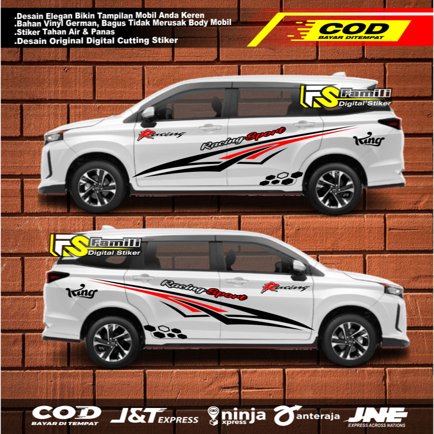 stiker mobil  XENIA CALYA RUSH MOBILIO TERIOS INNOVA stiker cuting lis striping body mobil