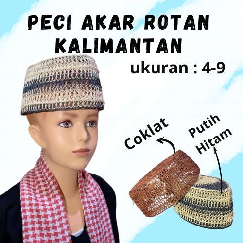Peci Rotan Kalimantan / Peci Rotan / Peci Akar Rotan /Kopiah / songko kopiah