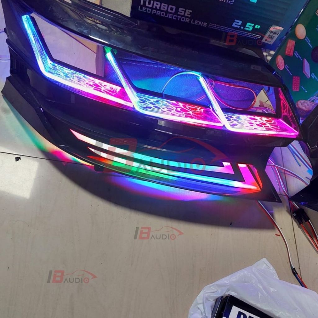 Slim L Lazy Frame Alis Bawah LED Headlamp RGB DRL Welcome Sein Running Mobil Avanza Xenia 2019 2020 