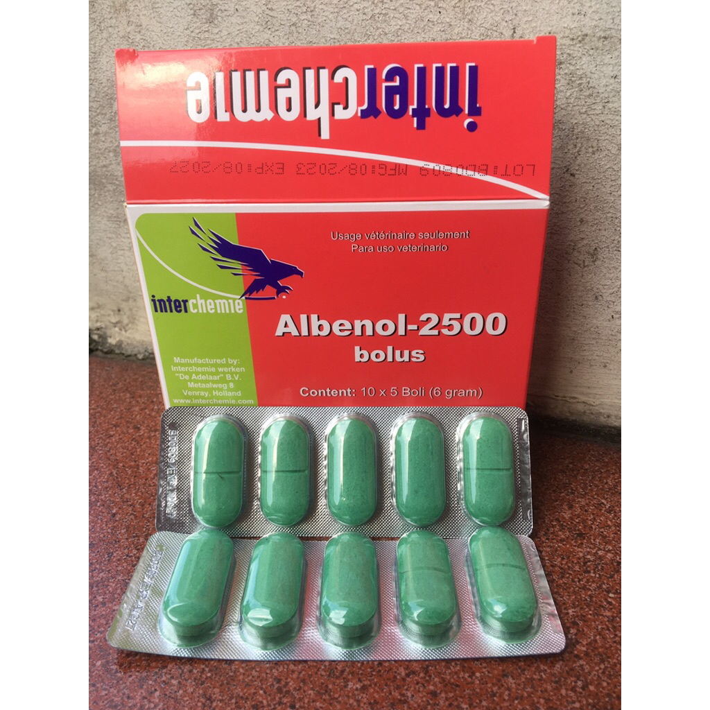 albenol-2500 bolus obat cacing untuk ternak