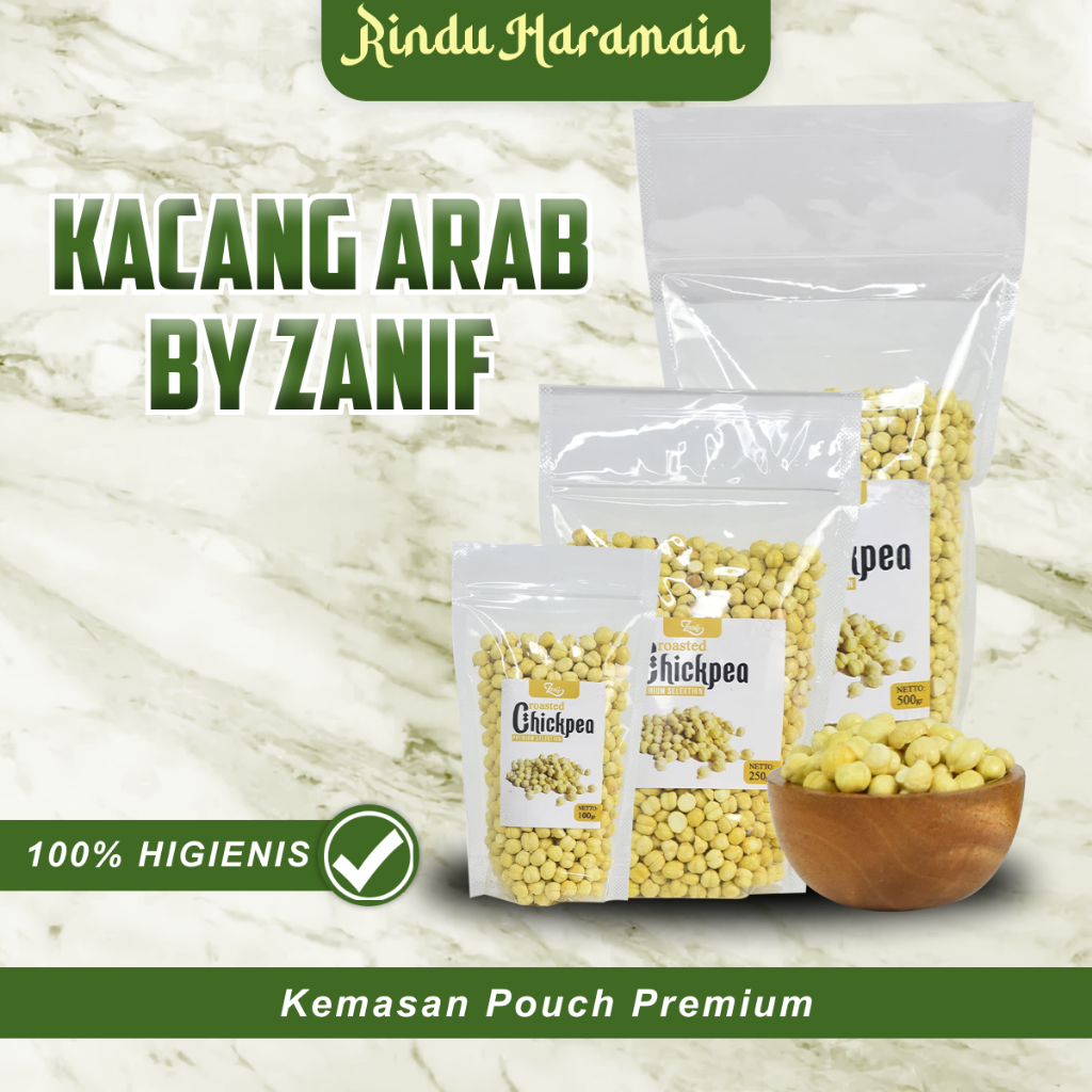 

Rindu Haramain - Kacang Arab Asli Premium / Chikpeas Oleh Oleh Haji Umrah Pouch Premium by Zanif