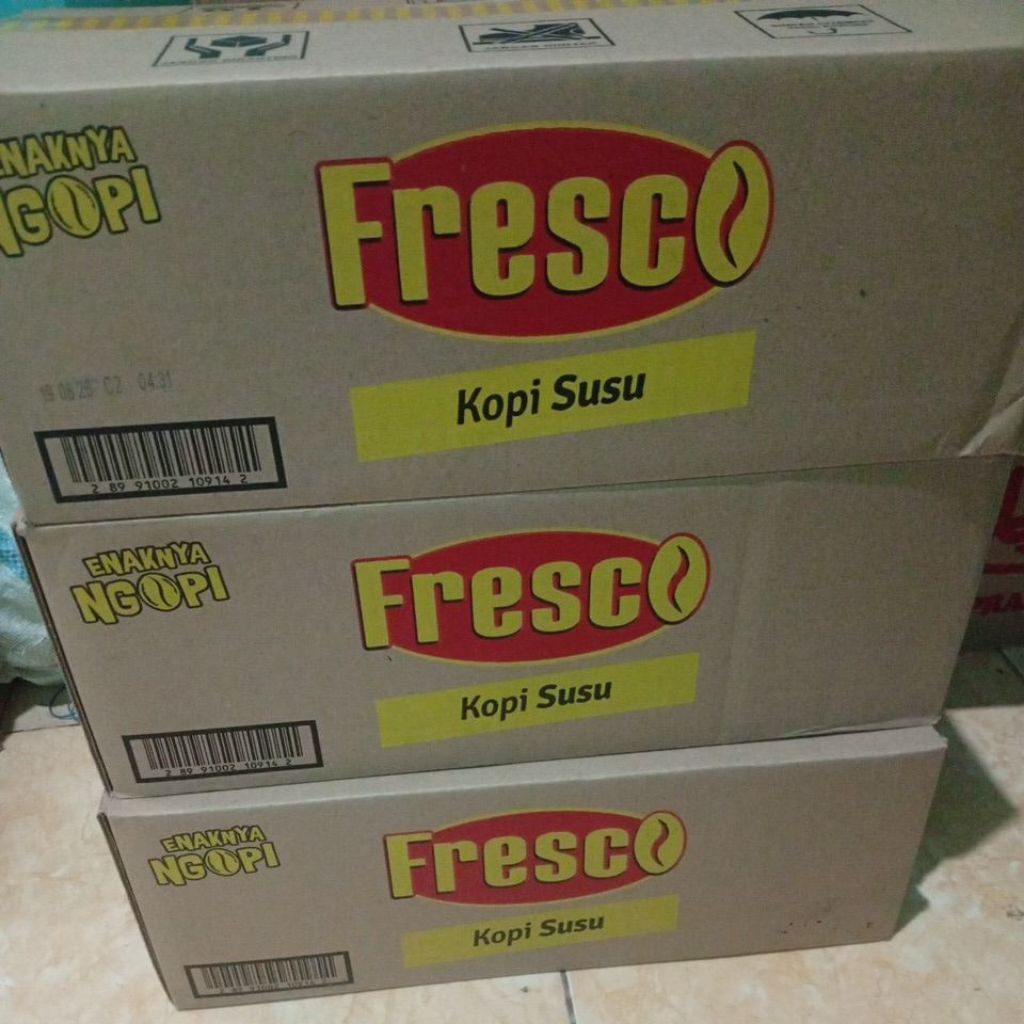 

Promo kopi susu Fresco 1 karton isi 10 renceng 27 gram