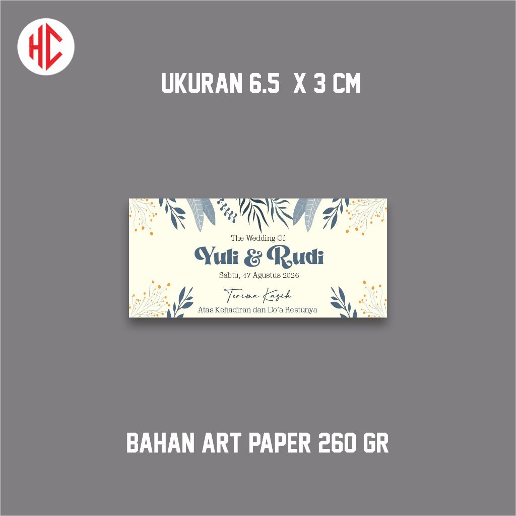 Kartu Ucapan Terimakasih l Souvenir Pernikahan Custom