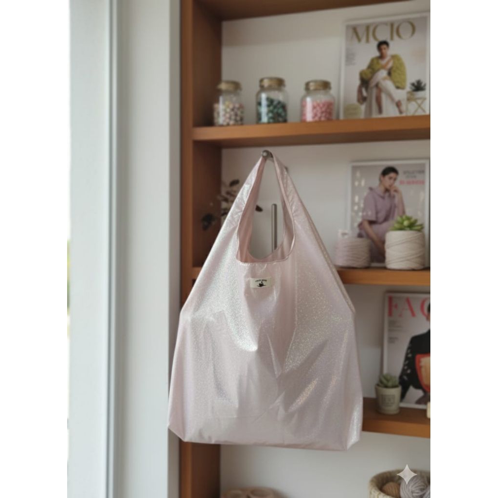 Tas Belanja Lipat Medium, Kantong belanja lipat medium, Tas Eco shoulder bag, Shopping bag size Medi