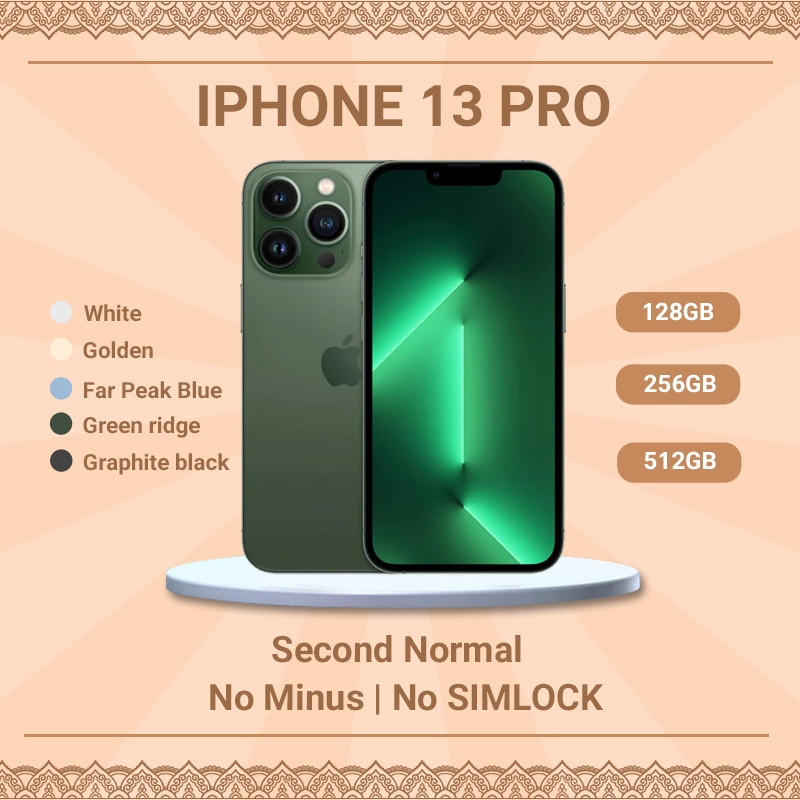 BC iPhone 13 PRO / iPhone 13 PRO MAX 128GB 256GB 512GB Sinyal Aktif Permanen Tangan Kedua 100% ORI