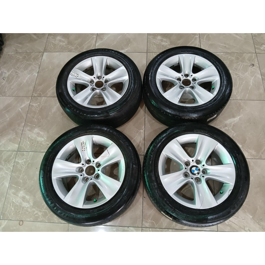velg bekas BMW R17 X8 5X120 ET warna silver kelengkapan velg saja