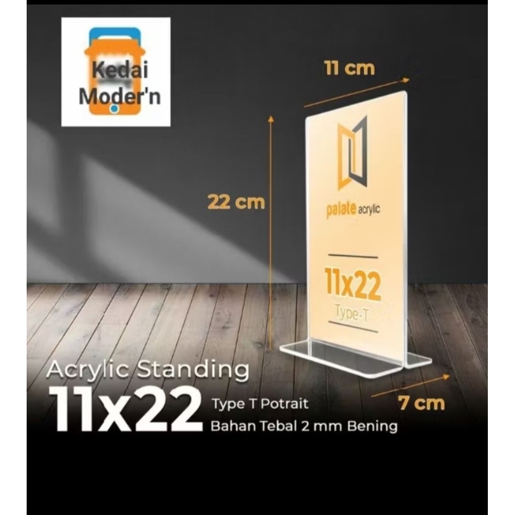 

Tempat Brosur /stand barcode/akrilik no meja 11 x 22