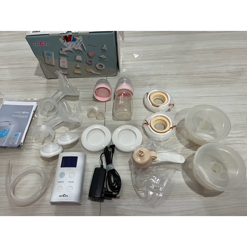 Pompa asi spectra 9+ preloved bonus handsfree cup apron menyusui