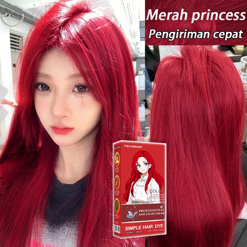 FEKAGNAS Hair Color Cream 200ml - Warna Rambut Merah Maroon [Cat Rambut] - Pewarna Permanen untuk Wa