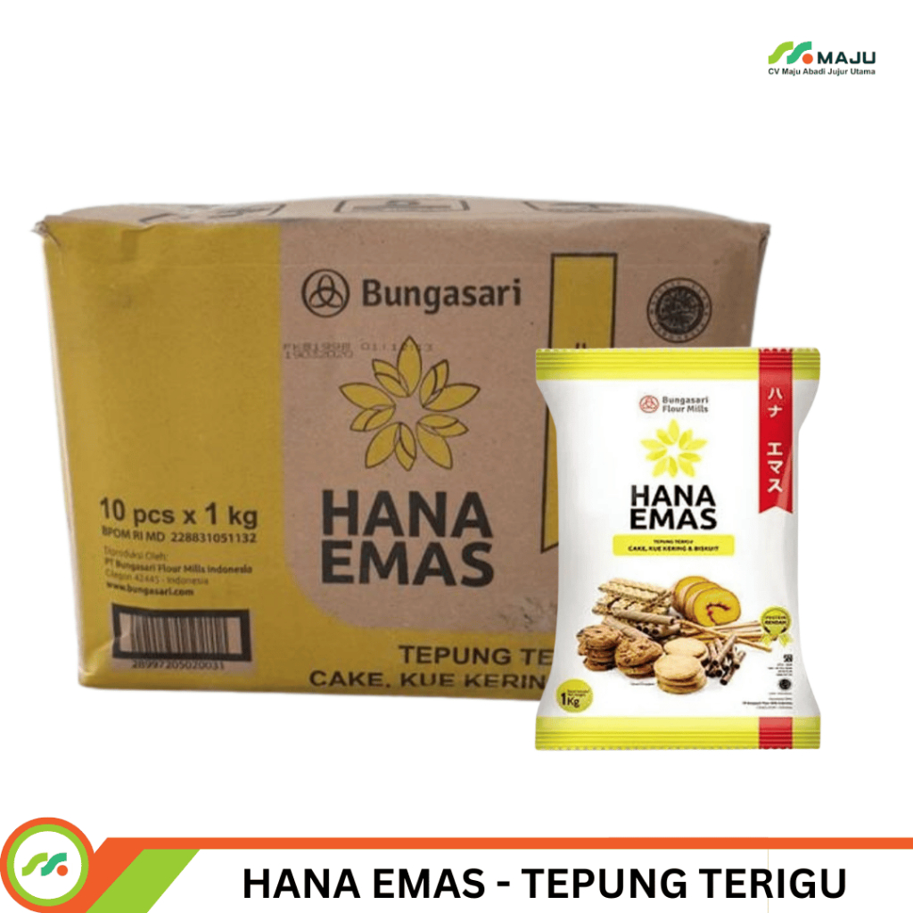 

TERIGU HANA EMAS 1 DUS ISI 10 PCS - TERIGU UNTUK KUE KERING, BISKUIT