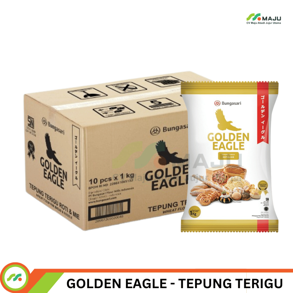 

TERIGU GOLDEN EAGLE DUS 1 KG X 10 PCS - TERIGU PROTEIN TINGGI COCOK UNTUK MIE & ROTI