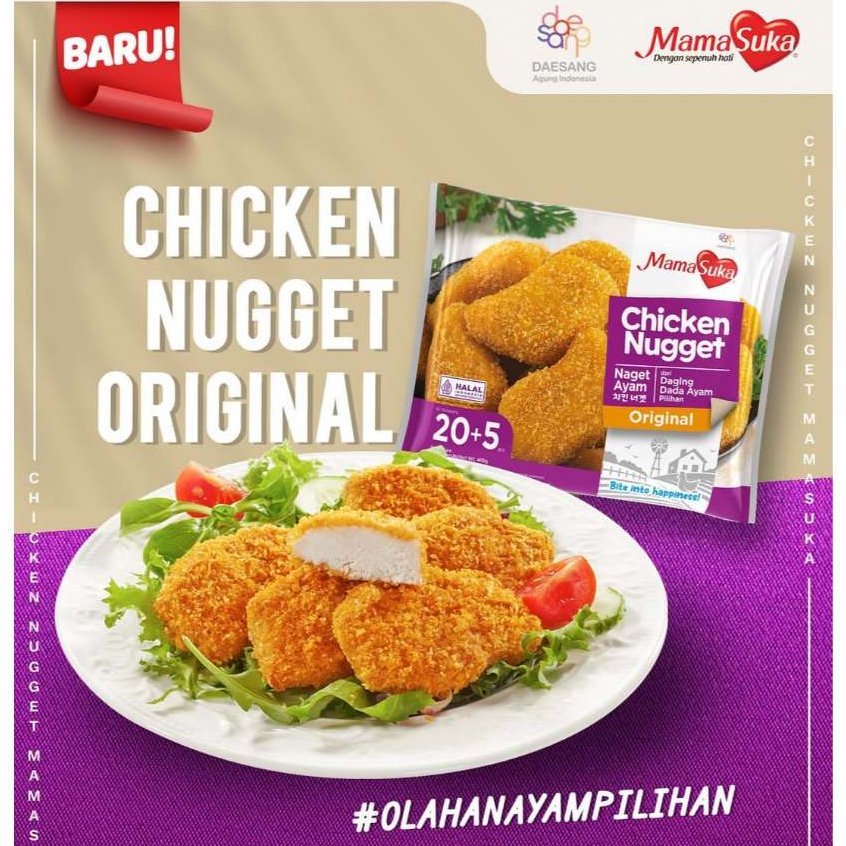 

MAMA SUKA CHICKEN NUGGET Original 400GR - Naget Ayam Ori Tepung Panir - Kheiza Frozen