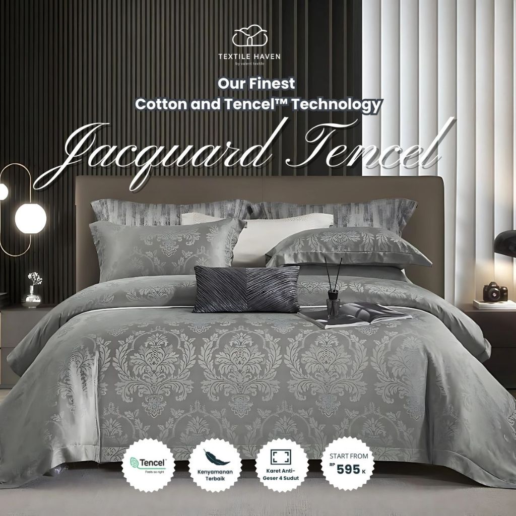 Sprei dan BedCover Jacquard Sutra Serat Bamboo Original 80s | Sprei KingKoil Sutra Emboss tinggi 40