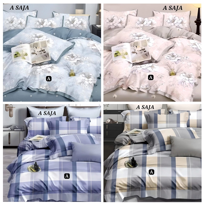 Sprei Katun Jepang ORI Aneka Motif Bunga | Seprei Satin Jepang Motif Minimalis | Seprai Adem Dingin