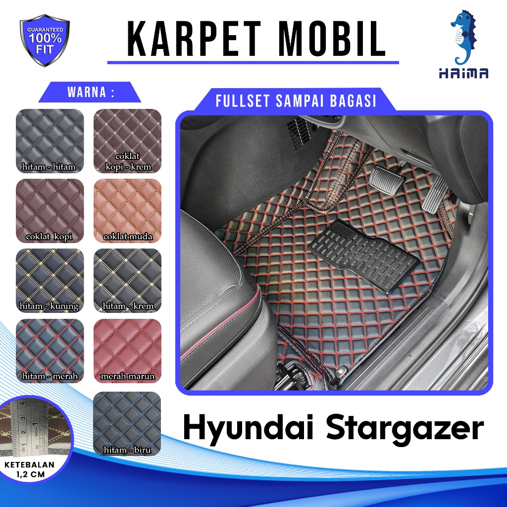 Haima Karpet Mobil Hyundai Stargazer 2022-2025 Premium Anti Slip Nappa Leather