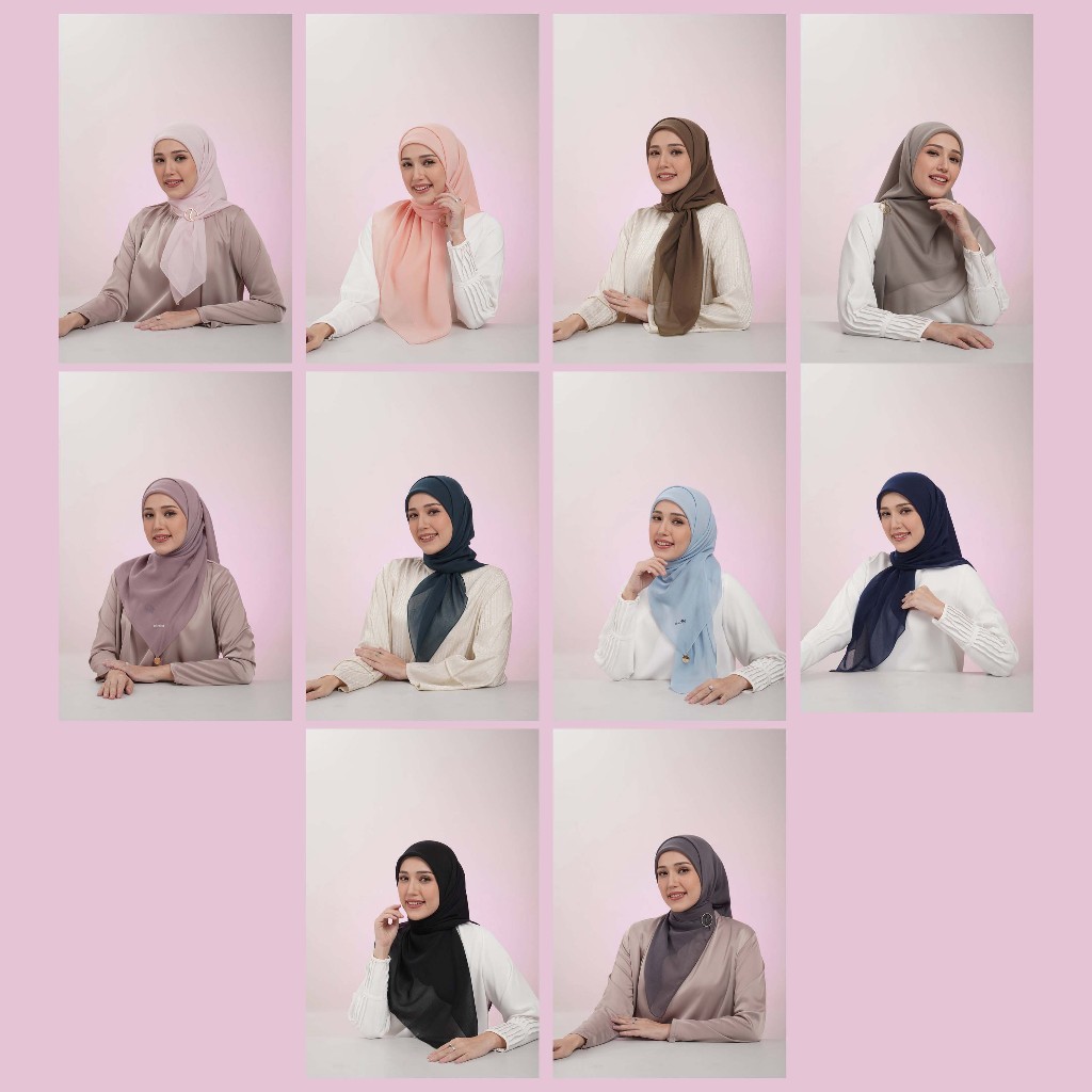 Elzatta Kerudung Segi Empat Polos / Scarf Polos Premium / Kerudung Paris