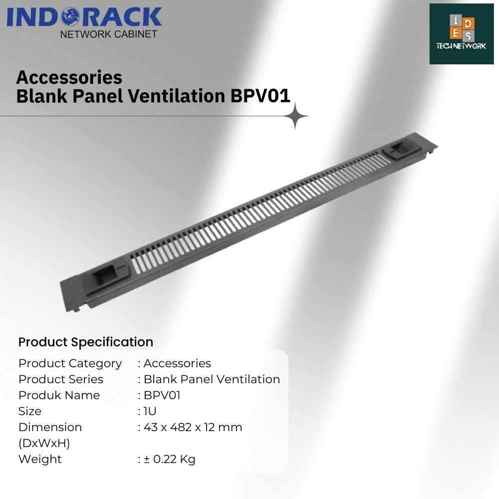 Indorack BPV01 Blank Panel Ventilation 1U Aksesoris Rack Server