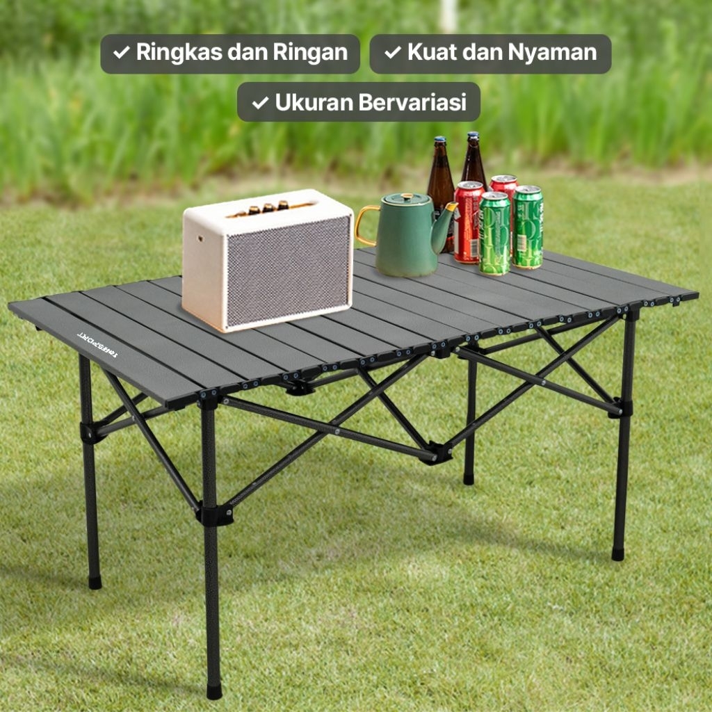 TAFFSPORT Meja lipat outdoor trailtop camping aluminium taffsport