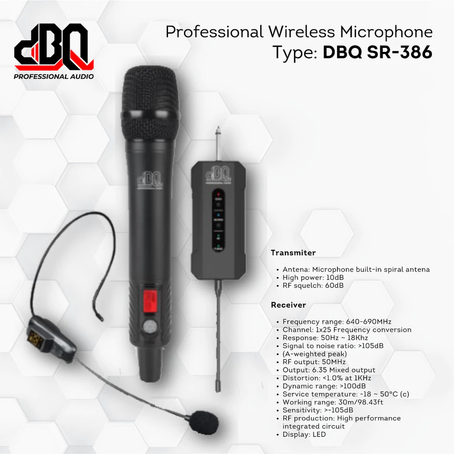 Microphone wireless DBQ SR-386 / Mic Wireless bando / Mic DBQ