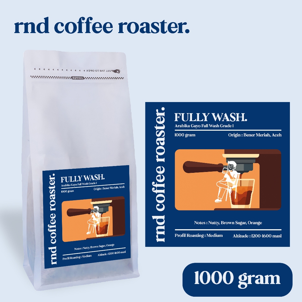 

FULLY WASH KOPI ARABIKA FULL WASH GRADE 1 1000 GRAM - BIJI KOPI BUBUK - RND COFFEE ROASTER