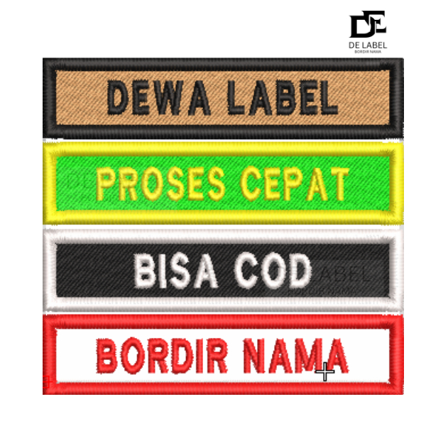 Bordir Nama Seragam Sekolah / Seragam Kerja Bet Nama Custome Name tag Sehari Jadi Seragam Putih Pram