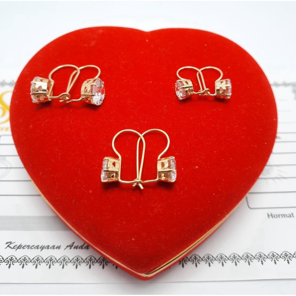 Emas asli,, anting desi emas 8 karat simple dan elegan, cocok untuk dewasa dan anak anak, berat 0,5 