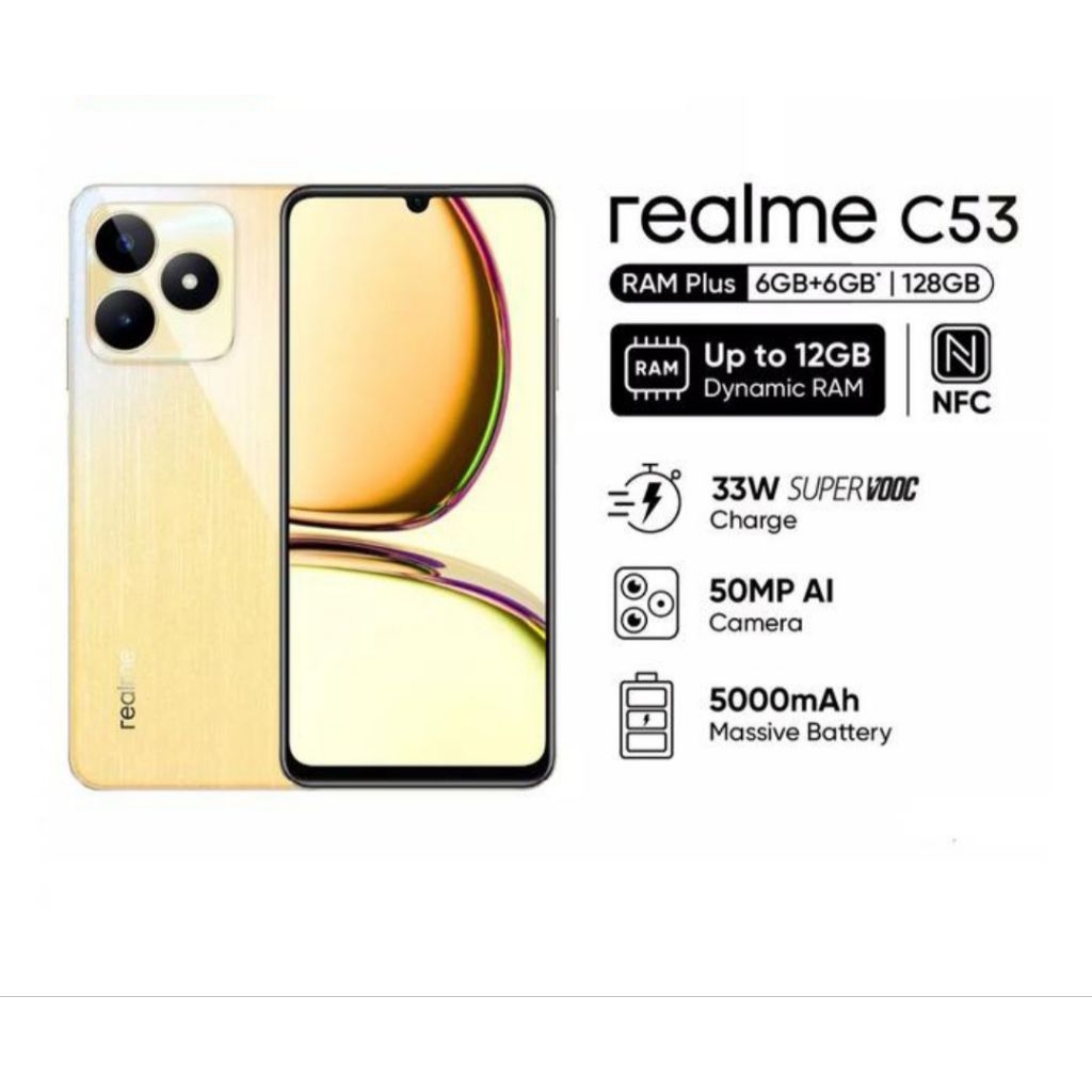 HP REALME C53 NFC 6/128GB - RELMI C 53 RAM 6GB ROM 128GB GARANSI RESMI