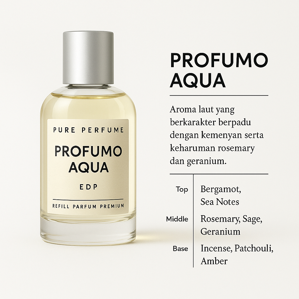 PROFUMO AQUA BY PURE PERFUME | REFILL PARFUM PREMIUM PRIA TAHAN LAMA