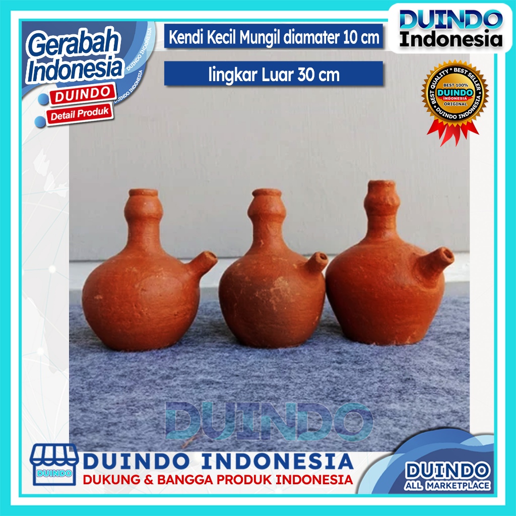 Duindo - Kendi Kecil Tanah Liat Diameter 10 cm Kendi Sajen