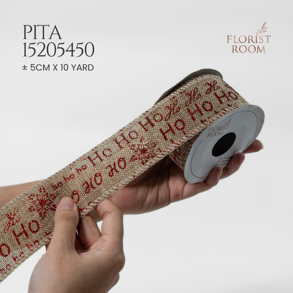 

Pita Jute Natal Kode = 15205450 - Christmas Jute Ribbon ±5 cm x 10 yard - Gift