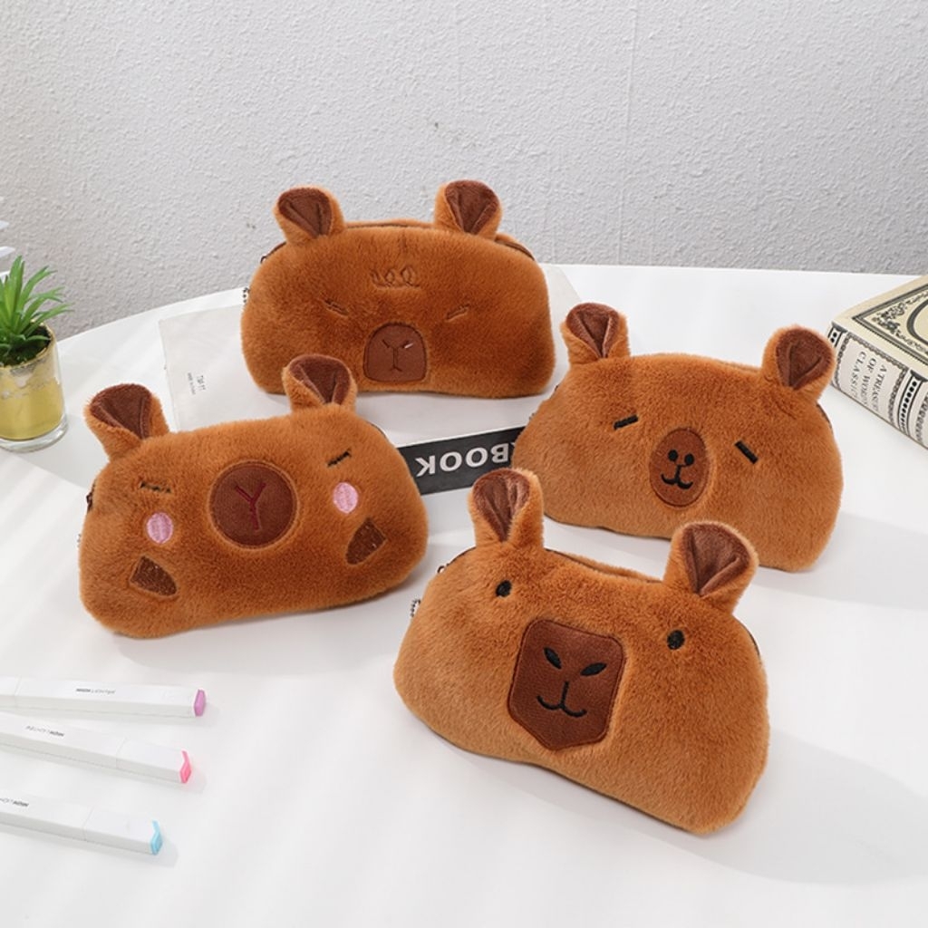 

[PACOPA] Tempat Pensil Anak Bentuk Capybara Bahan Kain