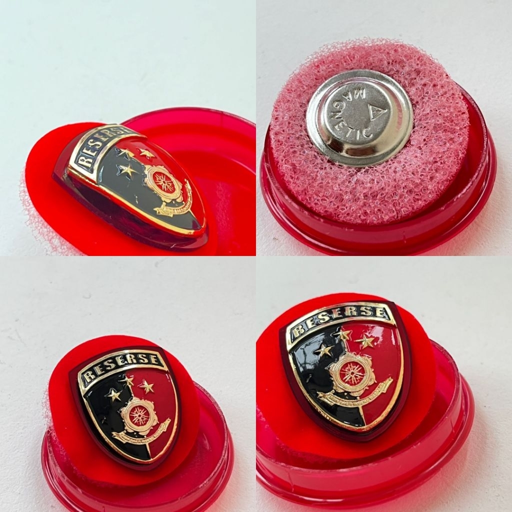pin reskrim  reserse polri magnet premium super timbul termurah lapis mika merah anti luntur