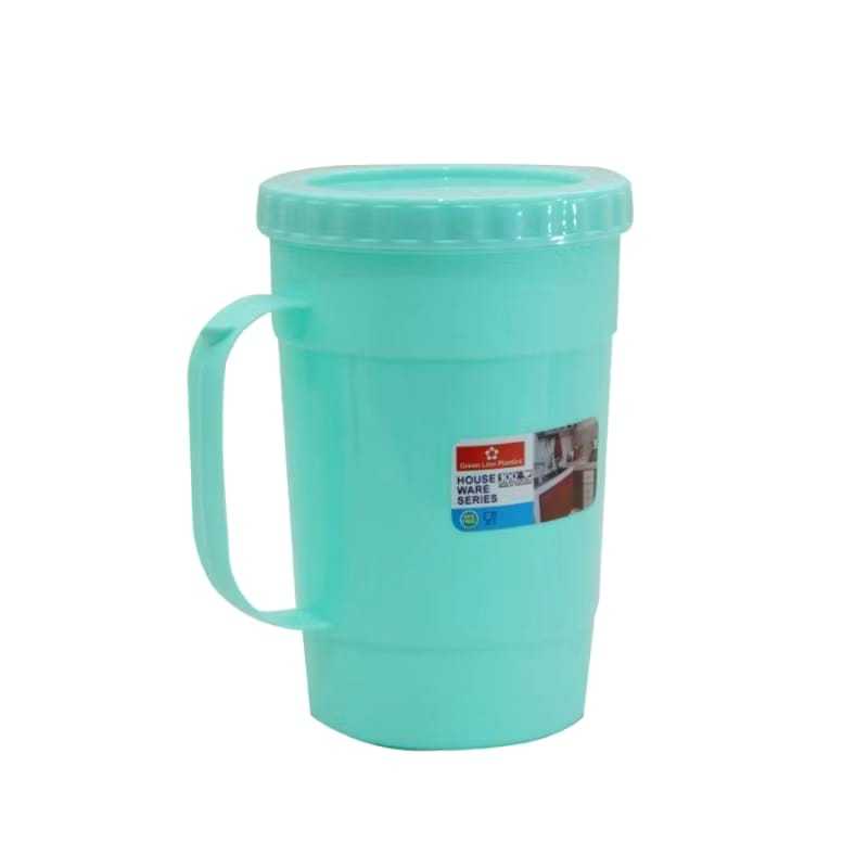 Gelas Mug + Tutup Benji ALexish Karakter Printing 1 Liter Jumbo | Cangkir Plastik Gagang 1000ml