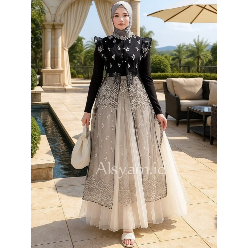 Outer Brokat Kondangan Wanita Wisudaan.Desain Modern & Kekinian Outer Brokat Tunik Bahan Premium