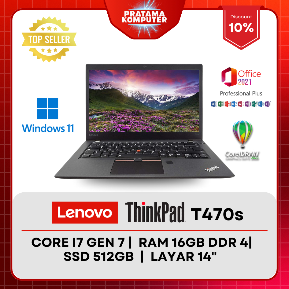 Laptop Lenovo Thinkpad T470s Core i7 Ram16 ssd 512